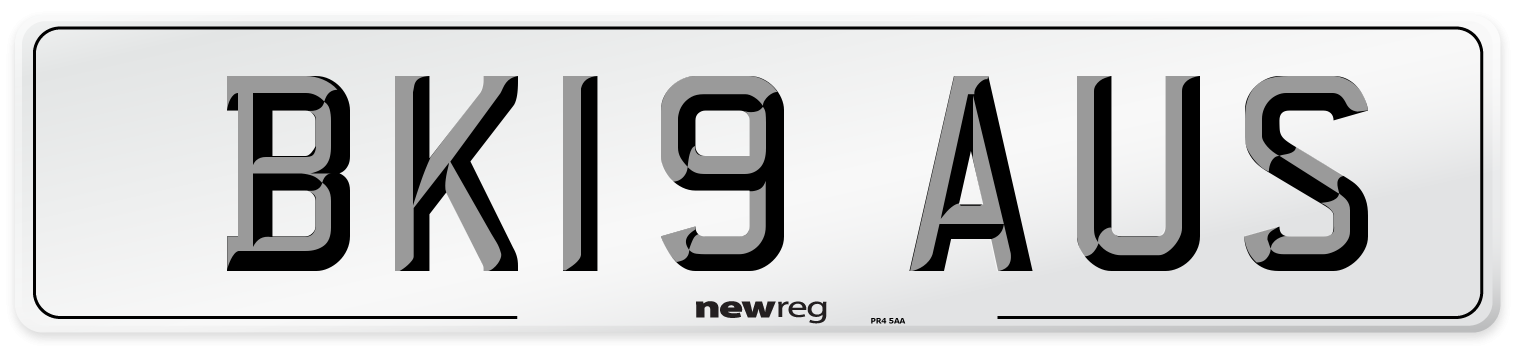 BK19 AUS Number Plate from New Reg